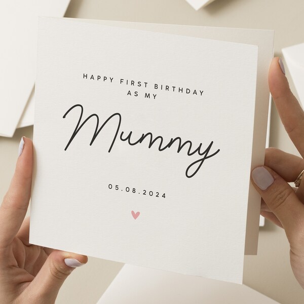 Karte zum ersten Geburtstag als Mama, personalisierte Karte zum 1. Geburtstag als Mama, Karte zum ersten Geburtstag der Mama, süße Geburtstagskarte für Mama, Mama, Mutter