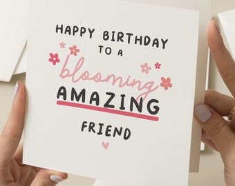 Birthday Card For Friend, Cute Friend Birthday Card, Birthday Card For Best Friend, Friend Birthday Card, Floral Birthday Card, Card For Her
