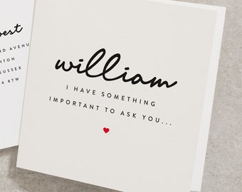 Any Name, Will You Be My User, Will You Be My Best Man, Will You be My Groomsman, Will You Be My Godfather, Personalised Card WY032