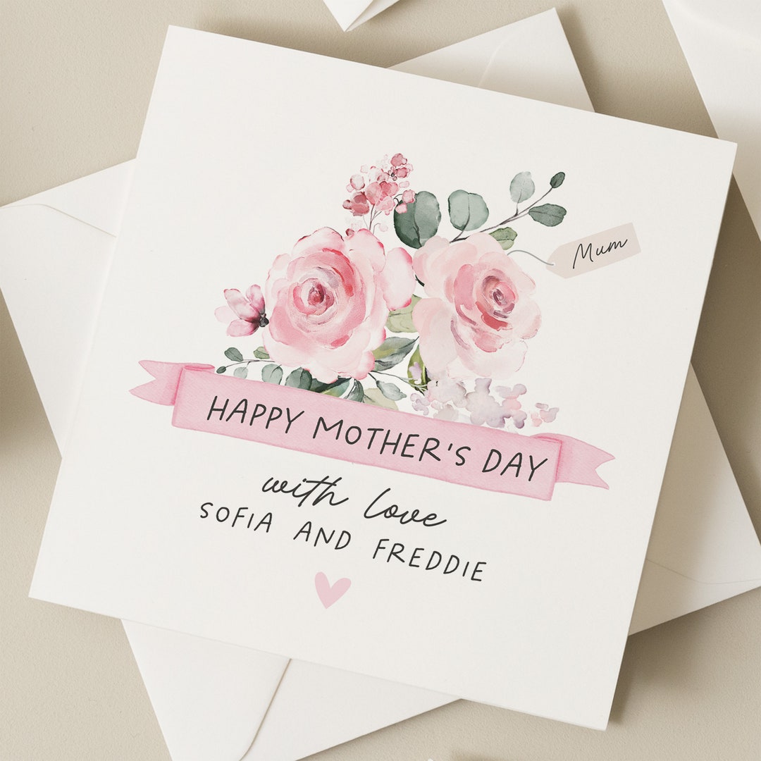 Personalised Mum Mothers Day Card, Happy Mothers Day Card for Mummy ...