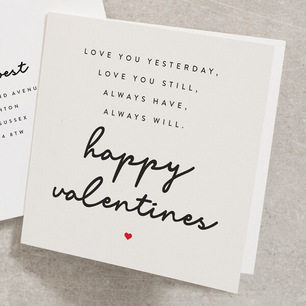 Valentines Day Card, Happy Valentines Greeting Card, Personalised Valentines Card VC001
