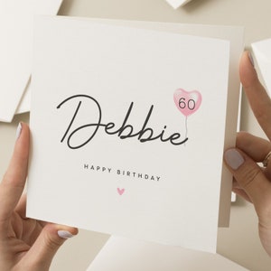 Personalised 60th Birthday Card For Mum, Happy Sixtieth Birthday Card, Wife 60th Birthday Card, 60th Birthday Gift For Sister, Friend
