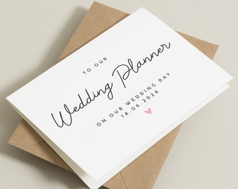 Personalised Wedding Planner Card, To Our Wedding Planner On Our Wedding Day, Thank You Wedding Planner On Our Wedding Day