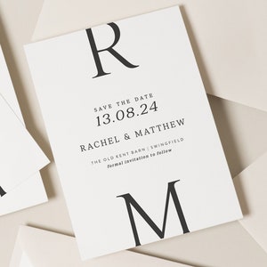 Modern Save Our Date Wedding, Minimalist Save The Date Cards, Simple Save The Dates, Wedding Cards With Envelopes