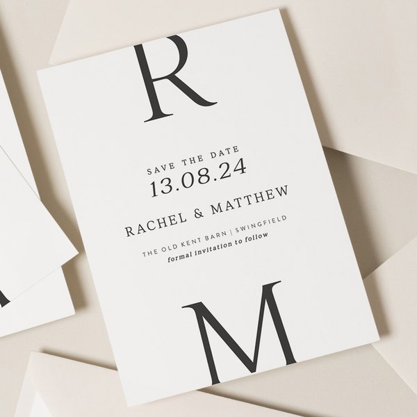 Modern Save Our Date Wedding, Minimalist Save The Date Cards, Simple Save The Dates, Wedding Cards With Envelopes