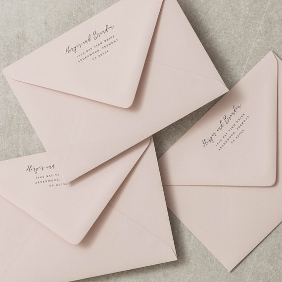 Soft Pink Blush Envelopes C6 5x7 or C5 Invitation or RSVP - Etsy