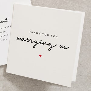 Thank You For Marrying Us Card, Officiant Thank You Card, Vicar, Priest Thank You Card, Wedding Officiant Thank You, Wedding WY095