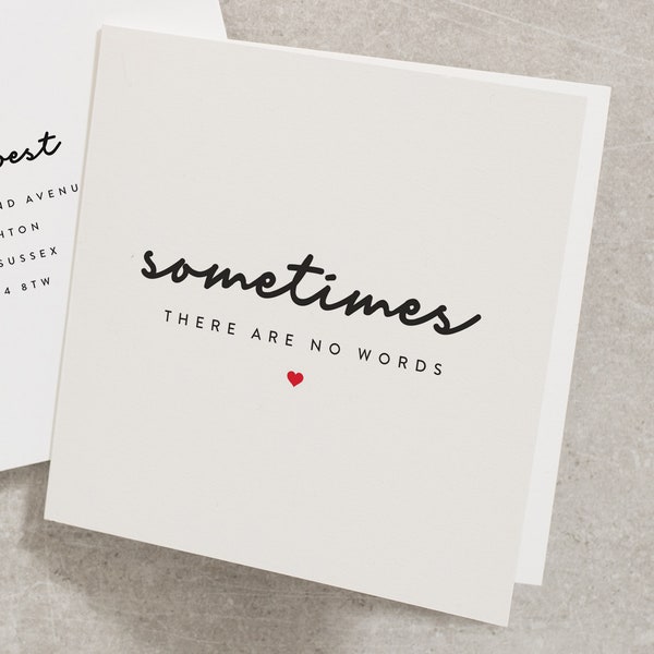 Sometimes There Are No Words Card, Bereavement Card, Sympathy Card, Thinking of You Card, Condolence Card, Sending Hug, Grieving Card TH015