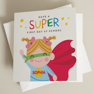 Personalised Back To School Card, First Day Of School Greeting Card, School & Nursery Good Luck Card, Starting School Prop, New School Card