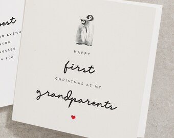 Tarjeta de Navidad de los abuelos, Primera tarjeta de los abuelos de Navidad, Tarjeta de los abuelos de Navidad, Primera tarjeta de Navidad CC345