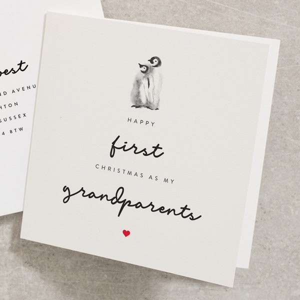 Grandparents Christmas Card, First Christmas Grandparents Card, Christmas Grandparents Card, First Christmas Card CC345