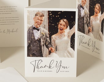 Wedding Thank You Cards, Thank You Wedding Pack, Simple Thank You Card, Wedding Thank You Cards With Photo, Thank You With Envelopes