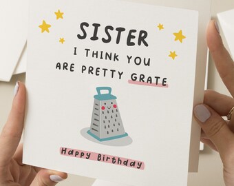 Funny Birthday Card For Sister, Happy Birthday Sister, Pun Birthday Card, Birthday Card For Cheese Lover, Card To Sister, For Her