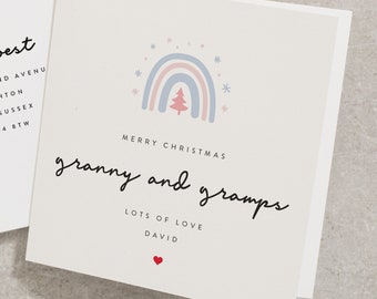 Personalised Christmas Card for Granny and Grandad, Christmas Card For Grandparents, Xmas Tree Card, From Grandkids, CC319