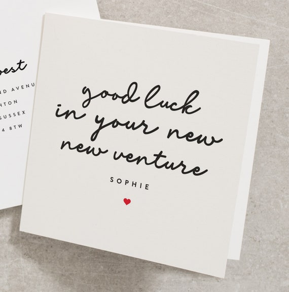 Good luck in new venture setting up business encouragement card job 