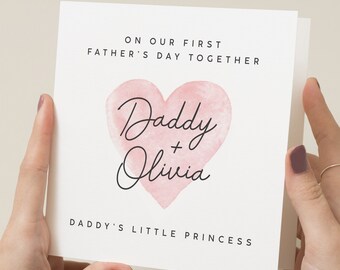 Cute 1st Father's Day As My Daddy Card, Personalised First Fathers Day 2023 Card, 2023 Baby First Fathers Day Card, First Fathers Day Gift