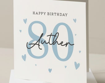 Personalised 80th Birthday Card, For Grandad, Dad 80th Birthday Card, 80th Birthday Card For Uncle, 80th Birthday Gift For Him, Eightieth