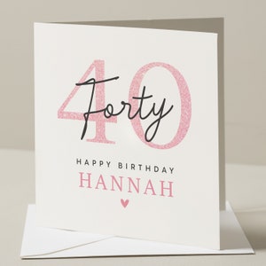 40th Birthday Card For Daughter, Fortieth Birthday Card For Her, 40th Birthday Card, 40th Birthday Gift For Sister, Friend, Bestie