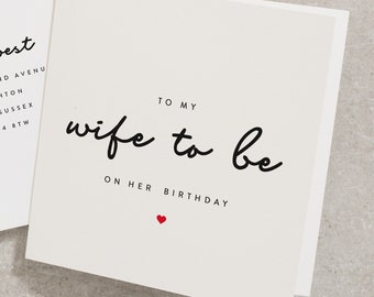 Wife To Be Birthday Card, Wife To Be On Her Birthday, Birthday Card For Fiancée, Romantic Birthday Card For Wife To Be BC003