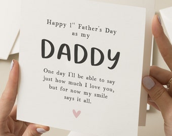 Cute 1st Father's Day As My Daddy Card, Personalised First Fathers Day 2024 Card, 2024 Baby First Fathers Day Card, First Fathers Day Gift