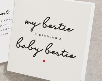 My Bestie ist Schwanger Karte, Erstaunliche Nachrichten auf Ihrer Schwangerschaft Karte, Schwangerschaft Karte für Mama zu sein. Eltern werden Schwangerschaft Karte PG007