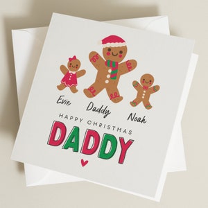 Personalised Daddy Christmas Card, Dad Christmas Card, Christmas Card With Family Names, Christmas Card For Daddy, Christmas Card For Dad