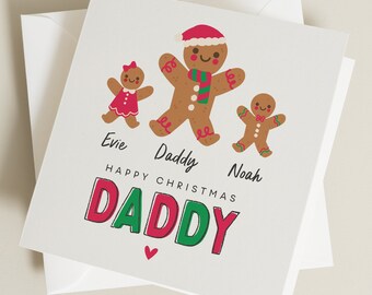 Personalised Daddy Christmas Card, Dad Christmas Card, Christmas Card With Family Names, Christmas Card For Daddy, Christmas Card For Dad