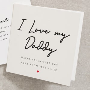 Daddy Valentines Day Card For Him, Dad Valentine Card, Fathers Valentines Card From Child, Personalised Valentines Card with Any Name VC086
