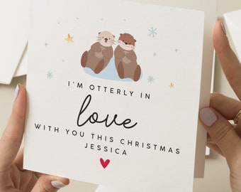 Otter Christmas Card, Cute Boyfriend Christmas Card, Husband Christmas Card, Girlfriend Christmas Card, Wife Christmas Card, Xmas