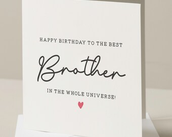 Birthday Card For Brother, The Best Brother Birthday Card, Brother Birthday Card, Birthday Gift For Him, Gift For Brother, Simple Card