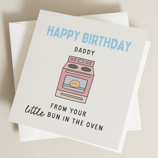 Daddy Birthday Card, Happy Birthday Daddy From Bump, Happy Birthday from Bump, Dad Birthday Card, Daddy To Be Birthday Card, Funny Card