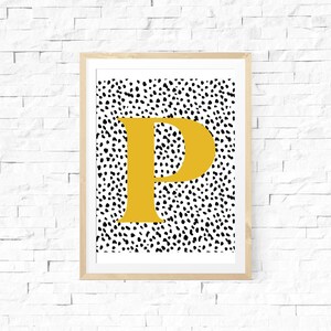 Dalmatian Letter Art Print | Initial Print | Letter | Print at Home | Modern Art Print | Dalmatian Print | Nursery Printable | Nursery Art