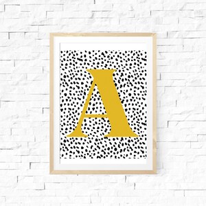 Dalmatian Letter Art Print | Initial Print | Letter | Print at Home | Modern Art Print | Dalmatian Print | Nursery Printable | Nursery Art