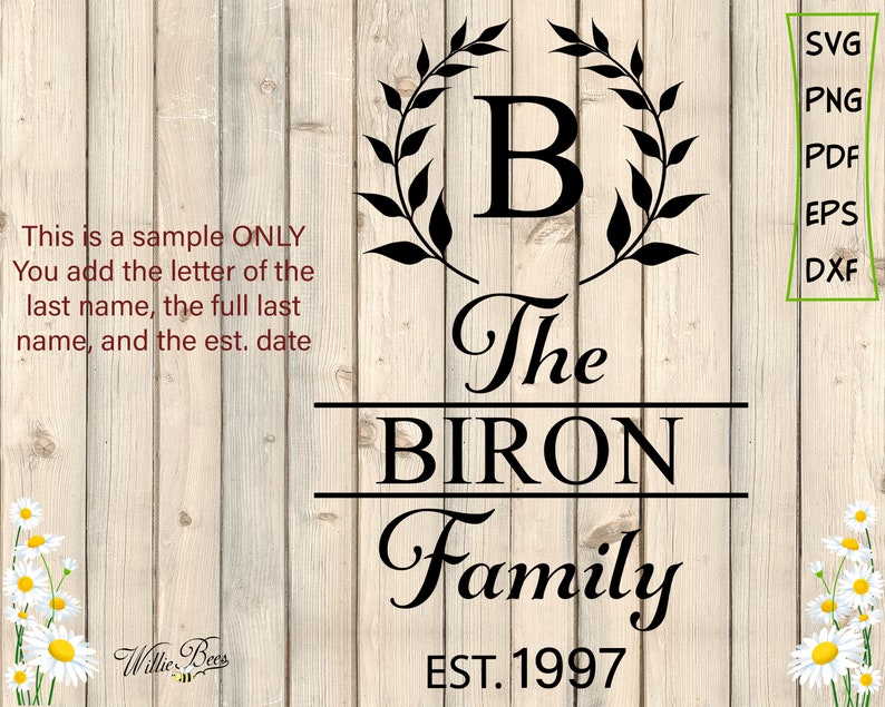 Download Custom Family Name Sign SVG Personalized Monogram Name | Etsy