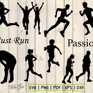 Running Silhouette Clipart Joggers Svg Sport Fitness Etsy Canada