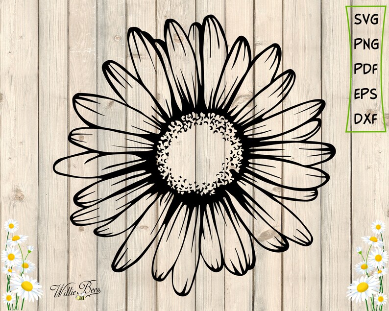 Daisy Flower SVG Flower Silhouette Daisy Cut File Daisy - Etsy