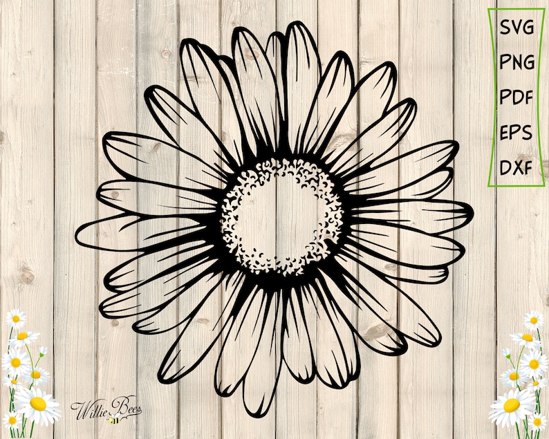 Daisy Flower SVG Flower Silhouette Daisy Cut File Daisy - Etsy