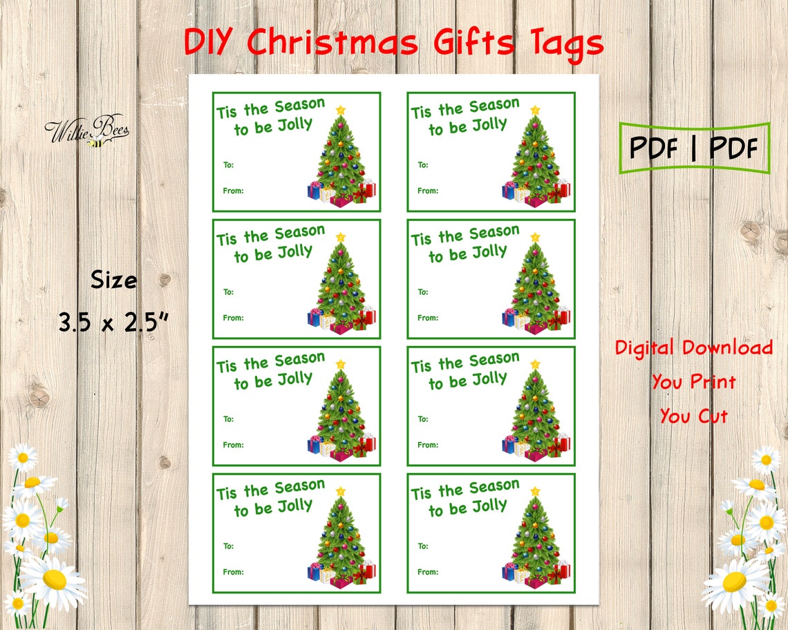 Christmas Gift Tags Holiday Name Tags Present Tags Xmas | Etsy