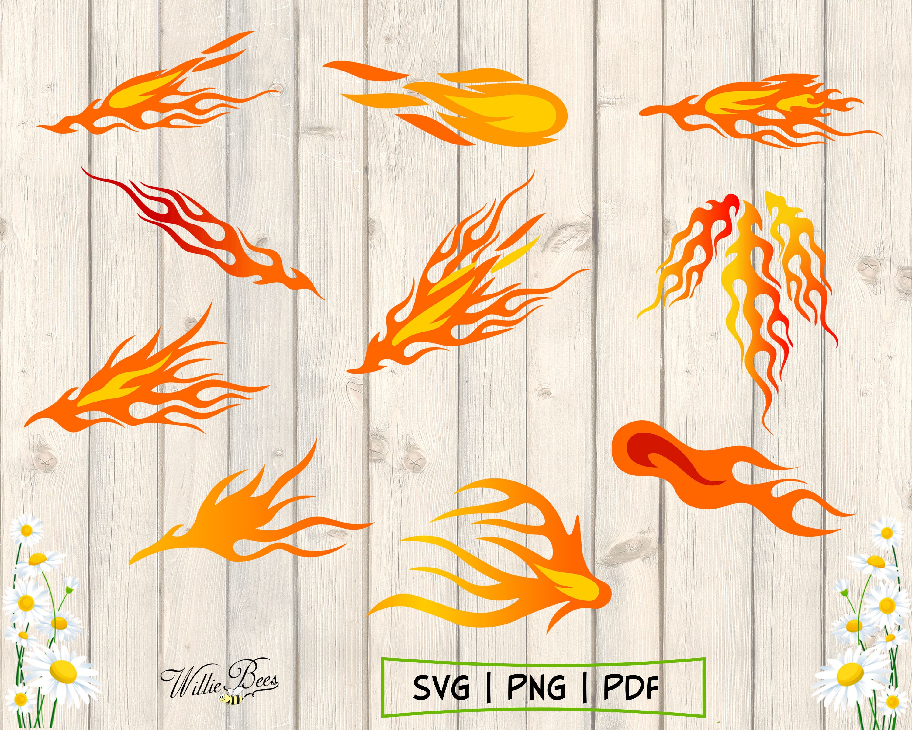 Feuer Clipart Svg Brennende Feuer Bilder Flammen Vektor | Etsy