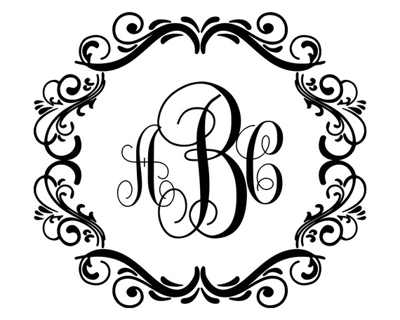 Download Flourish Circle Monogram Frame Monogram Frame Svg Motif | Etsy