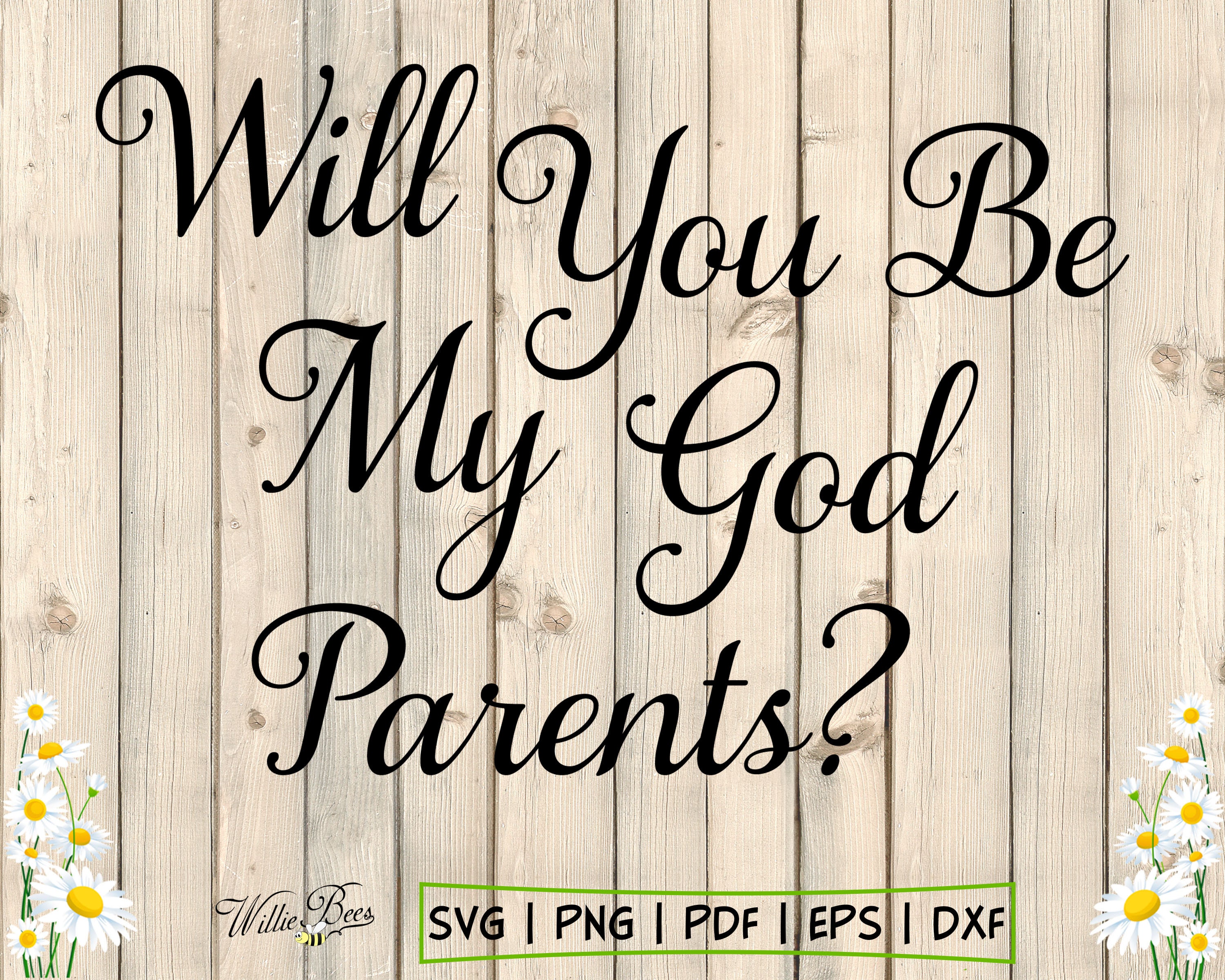 Will You Be My Godparents Baptism SVG Be My Godparents Etsy