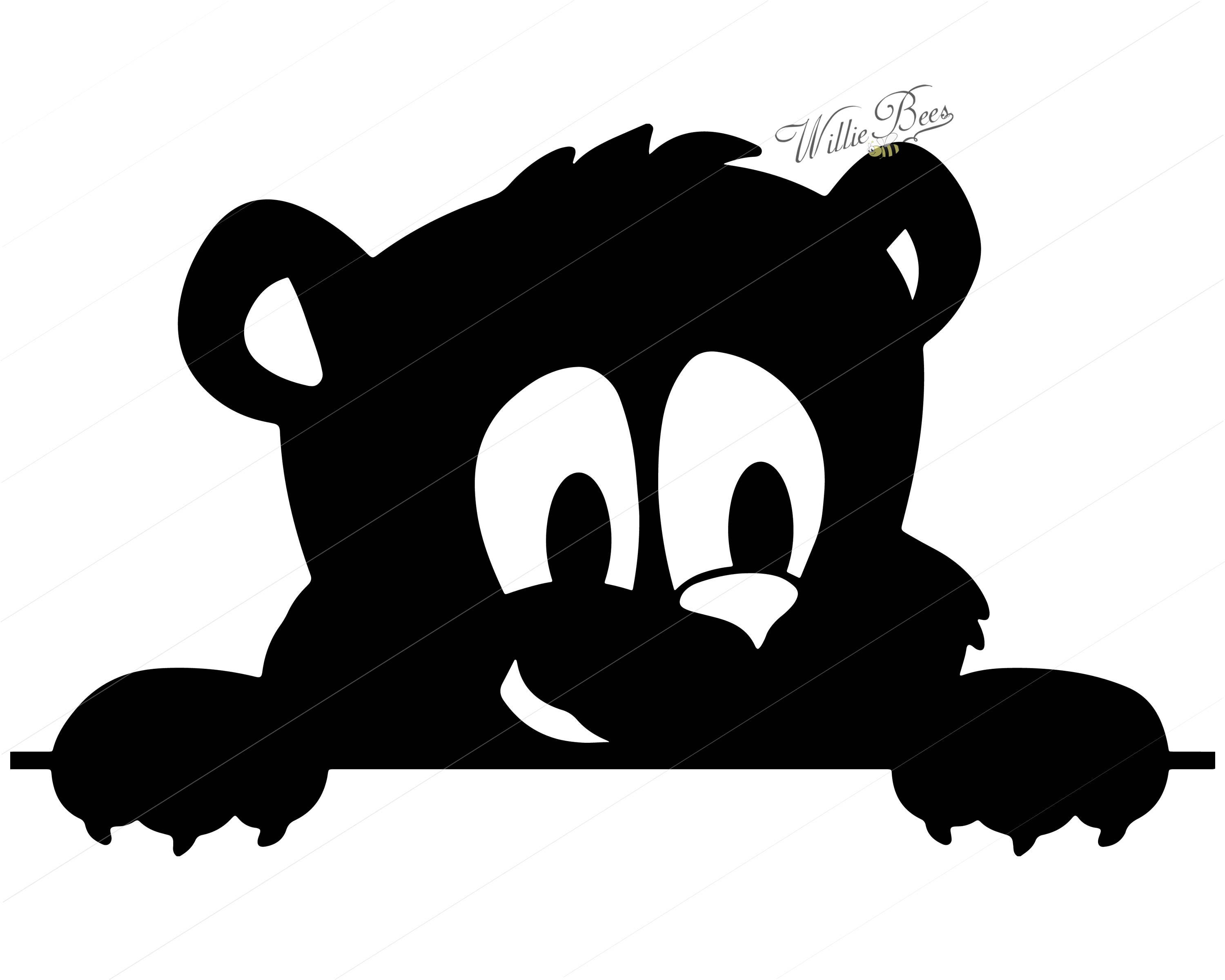 Download Peeking Bear SVG Clipart Bear Image Silhouette 12 inches ...