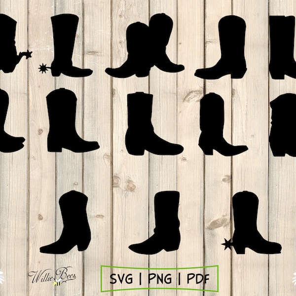 Cowboy Boot SVG, Boot Clipart, Cowgirl Boots, Pointed Toe Boot, Riding Boot, Western Boots, SVG Cut File, Leather Boots, Digital Download