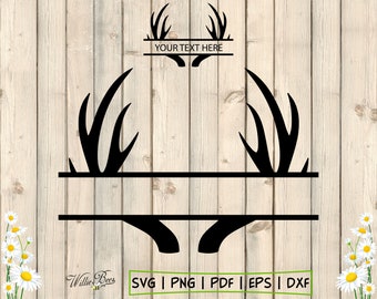Antler Split Monogram SVG, Deer Antlers Split Monogram Frame, Deer Monogram, Hunting Monogram SVG, Buck Split Monogram SVG, Digital Download