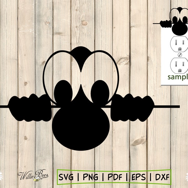 Peeking Face SVG, Funny Face SVG, Big Nose, Light Switch Cover, Cricut Cut File, Small Commercial Use, Peeking Eyes, Digital Download