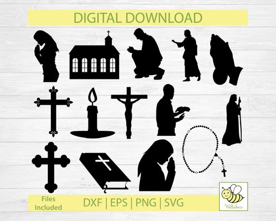 Religious SVG, Cross Clipart, God SVG, Pray Svg, Bible SVG, Praying Hands, Church Of God, God Bless, Jesus Christ, Digital Download