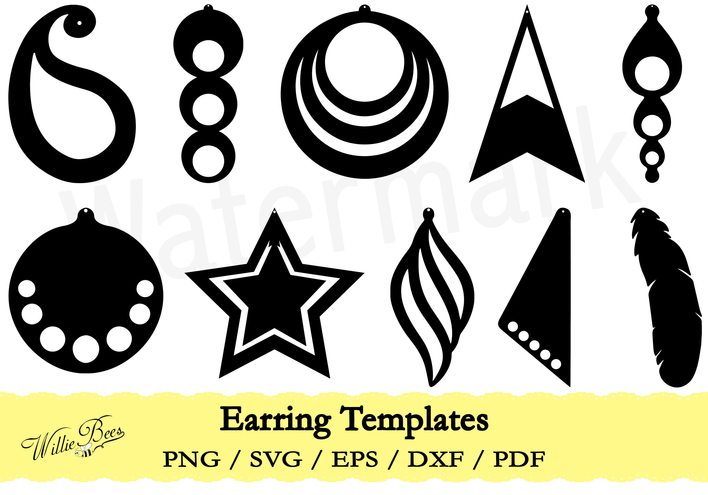Download Feather Earring Template SVG Earring Template Cut File | Etsy