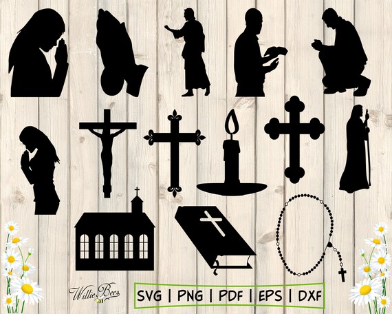Religious Svg Cross Clipart Digital Download God Svg Praying Hands