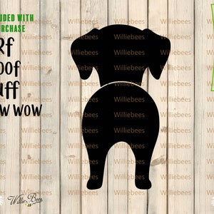 Dog Butt SVG, Dog Silhouette, Canine Decal, Dog Butt Image, Glowforge Laser, Dog Breed, Family Pet, Dog  Hook, Digital Download