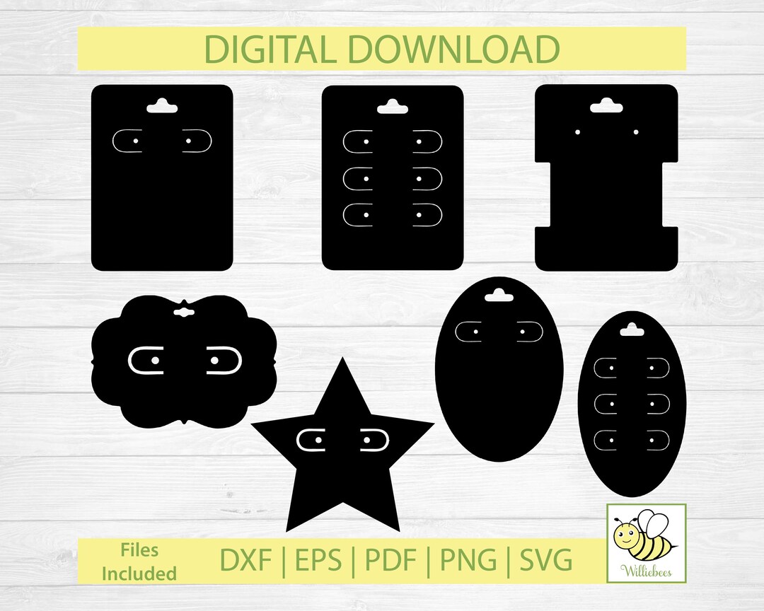 Earring Card Template, Earring Display Template, Jewelry Packaging ...